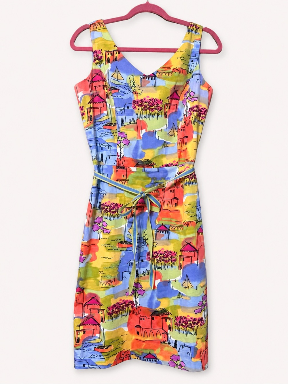 Coldwater Creek Vibrant Multicolor Sleeveless Summer Dress